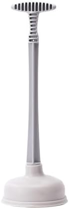 Grey Toilet Plunger Set with Holder for Bathroom