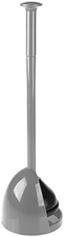 mDesign Toilet Plunger with Holder - Gray