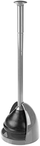 mDesign Toilet Plunger with Holder - Gray