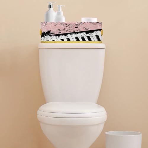 Snatocys Piano Keyboard Toilet Paper Basket with Handles