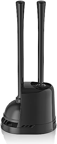 LOVLOY 2-in-1 Toilet Plunger and Brush Set Black