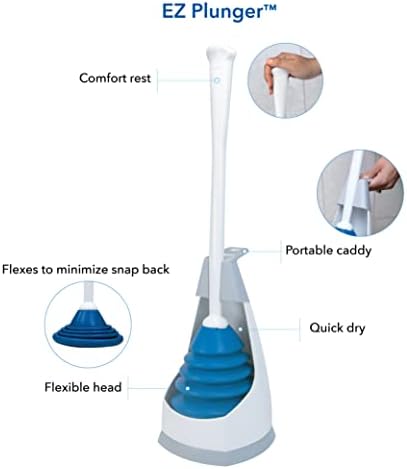 Unger EZ Plunger with No-Drip Caddy - Discreet Bathroom Tool