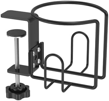 GLMFAN Large Desk Cup Holder Clamp with Anti-Spill Design