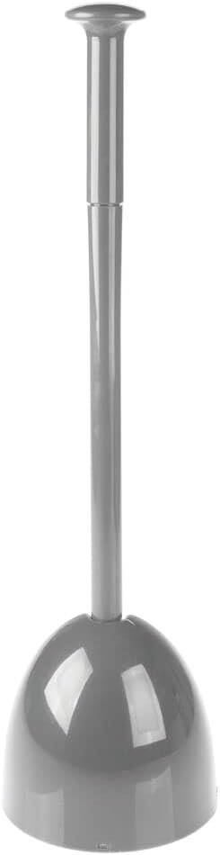 mDesign Toilet Plunger with Holder - Gray