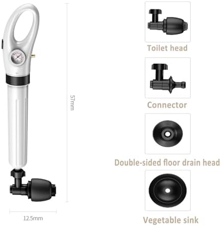 Pneumatic Toilet Plunger with Visual Barometer 1Pcs