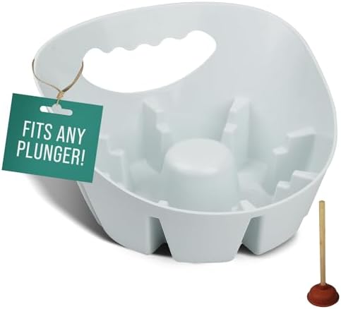 Maplefield Universal Toilet Sink Plunger Tray - White Easy to Clean Drip Holder