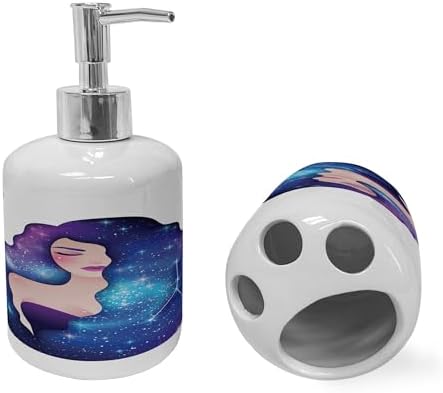 Ambesonne Celestial Bathroom Accessory Set with Cancer Zodiac