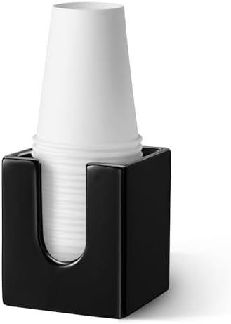 MOJIEZUO 3 oz Ceramic Cup Dispenser - Black