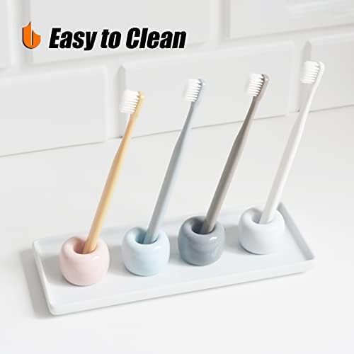 Urbanstrive Sleek Mini Ceramic Toothbrush Holder 2 Pack 1