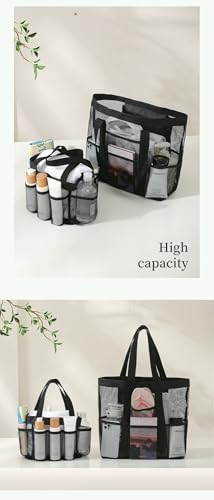 Mesh Shower Caddy with 8 Pockets and Hanging Hook