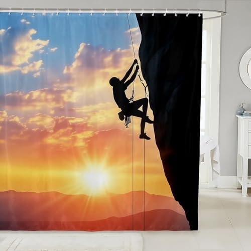 Erosebridal Rock Climbing Bath Curtain with Hooks