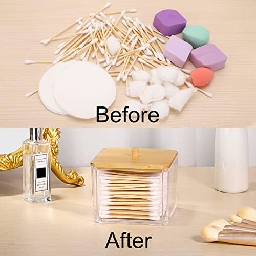 Hipiwe Acrylic Q-Tip Holder with Lid