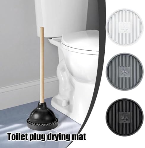 Gray Toilet Plunger Holder with Quick Drying Mat