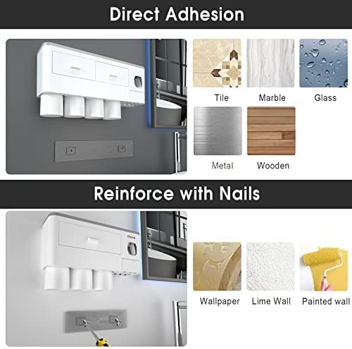 iHave Wall Mounted Toothbrush Holder with Dispenser and Storage 1