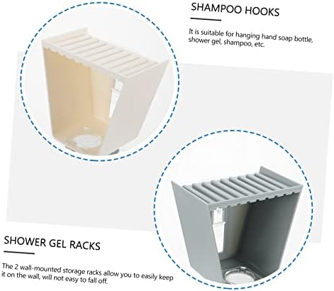 PAMINGONO 2pcs Wall Mounted Shampoo Hook Organizer Rack For Bathroom