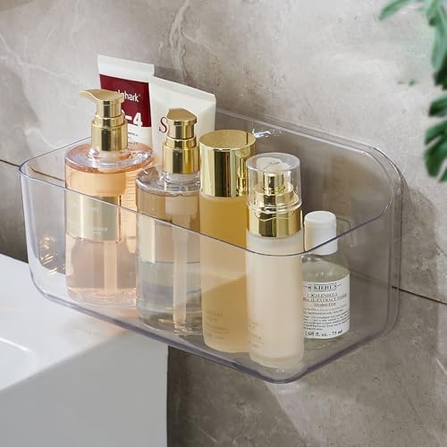 Jokvaex 1 Pack Clear Shower Caddy Shelf