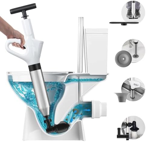 WEIDUOMALY Heavy Duty Toilet Plunger with Pressure Gauge