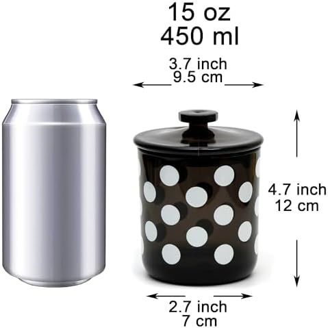 Youngever Plastic Apothecary Jars with Polka Dot Design 2 Sets 15 Ounce