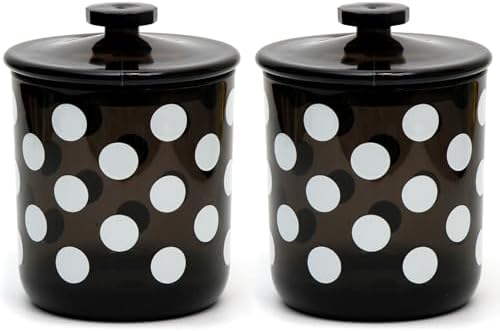 Youngever Plastic Apothecary Jars with Polka Dot Design 2 Sets 15 Ounce