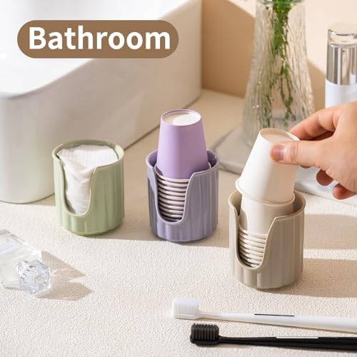 TANEW Ceramic Cup Dispenser with Vertical Stripes - 3oz Dixiee Holder