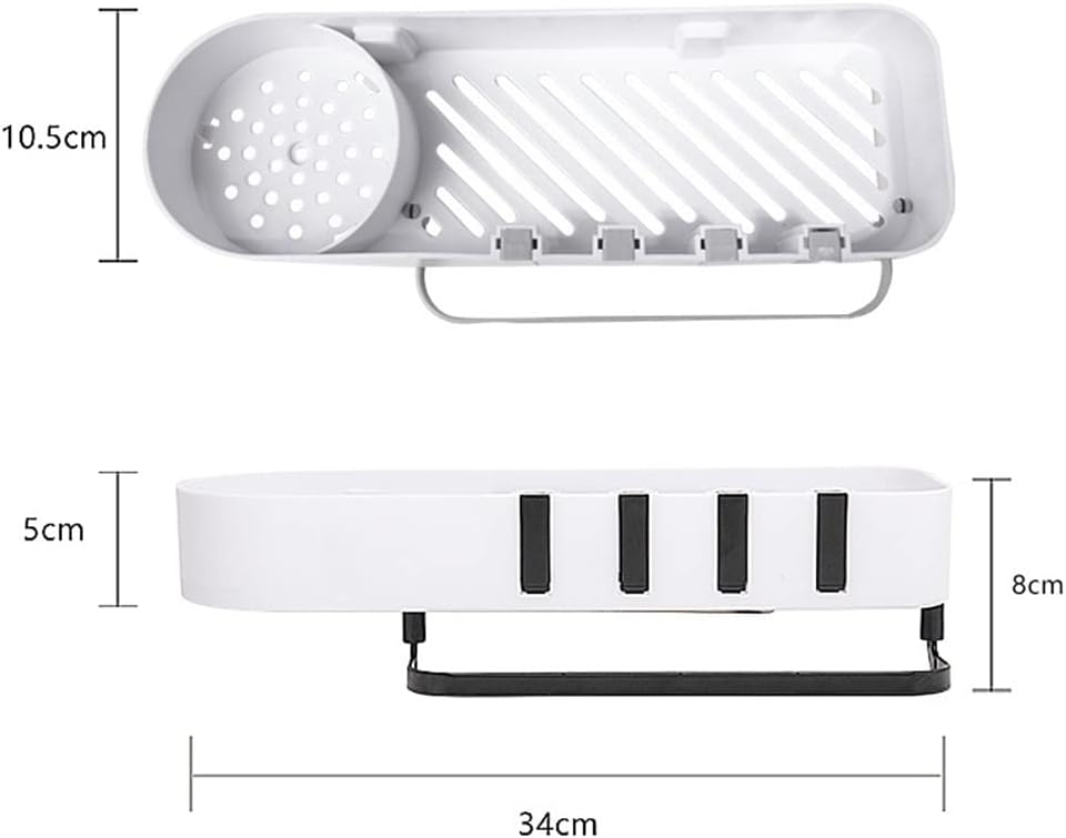 BAHELS Gray Shower Caddy Wall Mounted Organizer Shelf