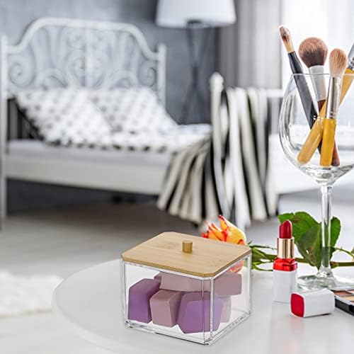 Hipiwe Acrylic Q-Tip Holder with Lid