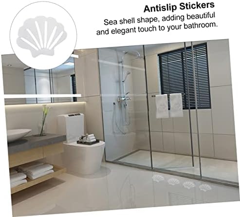 VALICLUD 12Pcs Shell Shape Non-Slip Bath Stickers for Safety and Traction