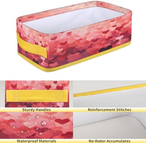 Heart Valentines Day Toilet Paper Storage Basket with Handles