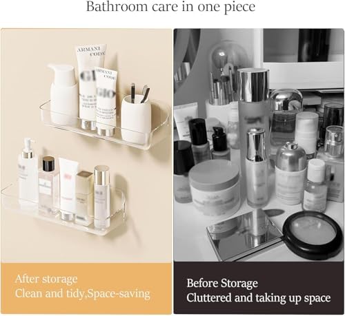 Jokvaex 1 Pack Clear Shower Caddy Shelf