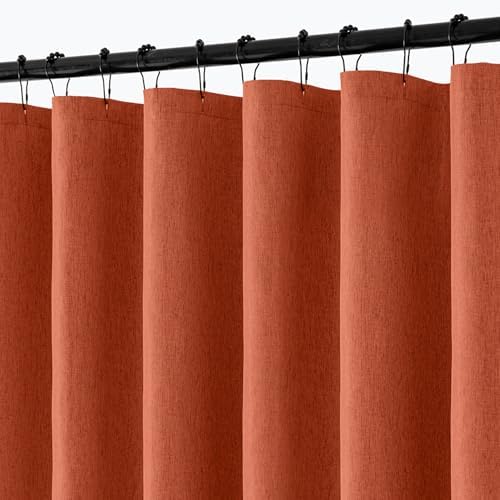 ANRODUO Extra Long Terracotta Shower Curtain Set