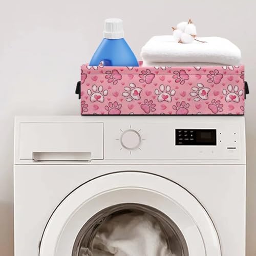Dog Paw Toilet Paper Storage Basket with Handles