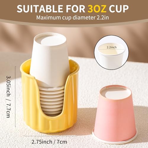 TANEW Ceramic Cup Dispenser with Vertical Stripes - 3oz Dixiee Holder