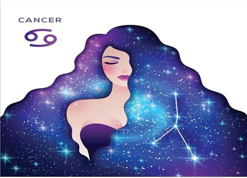 Ambesonne Celestial Bathroom Accessory Set with Cancer Zodiac