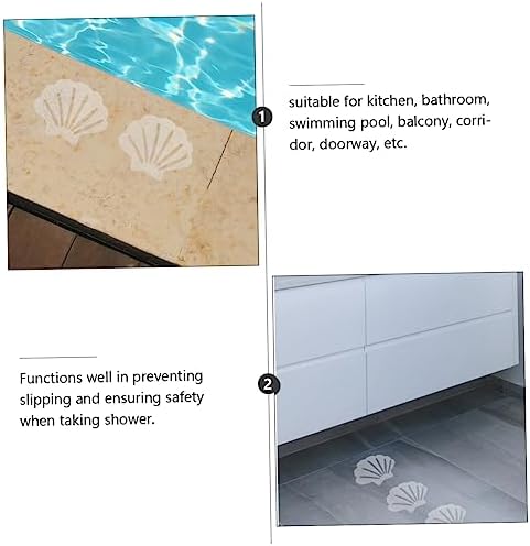 VALICLUD 12Pcs Shell Shape Non-Slip Bath Stickers for Safety and Traction