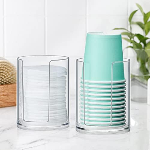 4-Pack Clear Bathroom Cup Holder Dispenser for Vanity Countertop