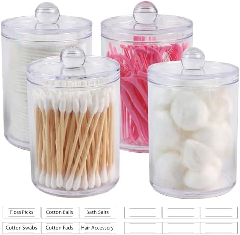 3 Pack Aynoo Cotton Swab Ball Holder with Labels