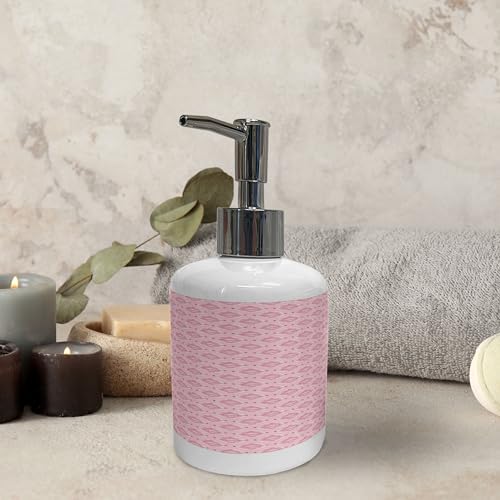 Ambesonne Pink Soap Dispenser Toothbrush Holder Set