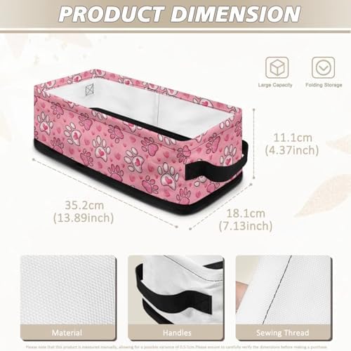 Dog Paw Toilet Paper Storage Basket with Handles