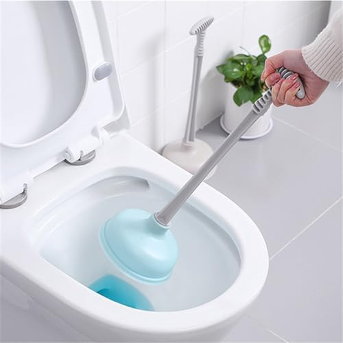 Grey Toilet Plunger Set with Holder for Bathroom