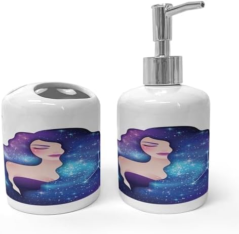 Ambesonne Celestial Bathroom Accessory Set with Cancer Zodiac