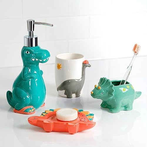 Allure Home Dinosaur 4-Piece Ceramic Bath Set