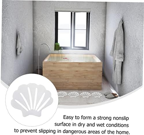 VALICLUD 12Pcs Shell Shape Non-Slip Bath Stickers for Safety and Traction