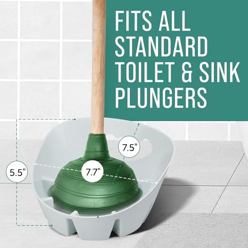 Maplefield Universal Toilet Sink Plunger Tray - White Easy to Clean Drip Holder