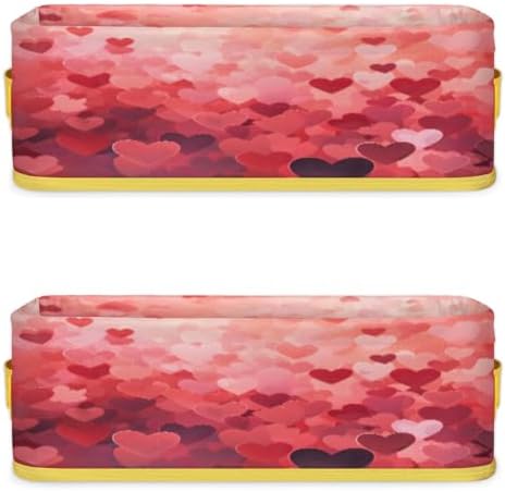 Heart Valentines Day Toilet Paper Storage Basket with Handles