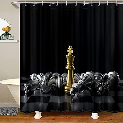 Erosebridal Chess Shower Curtain Set 72x78 Inch