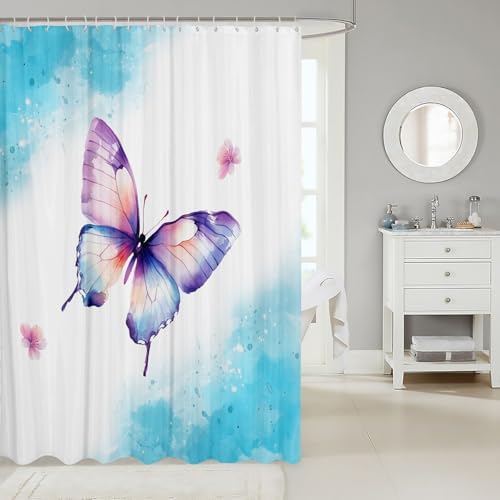 Erosebridal Fantasy Butterfly Shower Curtain Set 72x84
