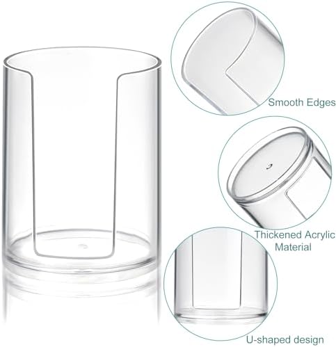 4-Pack Clear Bathroom Cup Holder Dispenser for Vanity Countertop