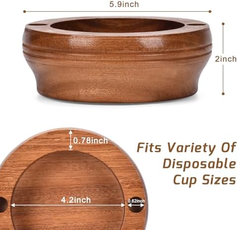Wooden Cup Holder with Marker Slot - Walnut Design