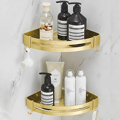 BAHELS Corner Shower Caddy with Hooks and Shelf