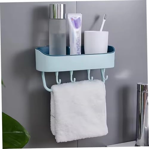 MOUNTTU Shower Caddy with 4 Hooks and Suction Cups